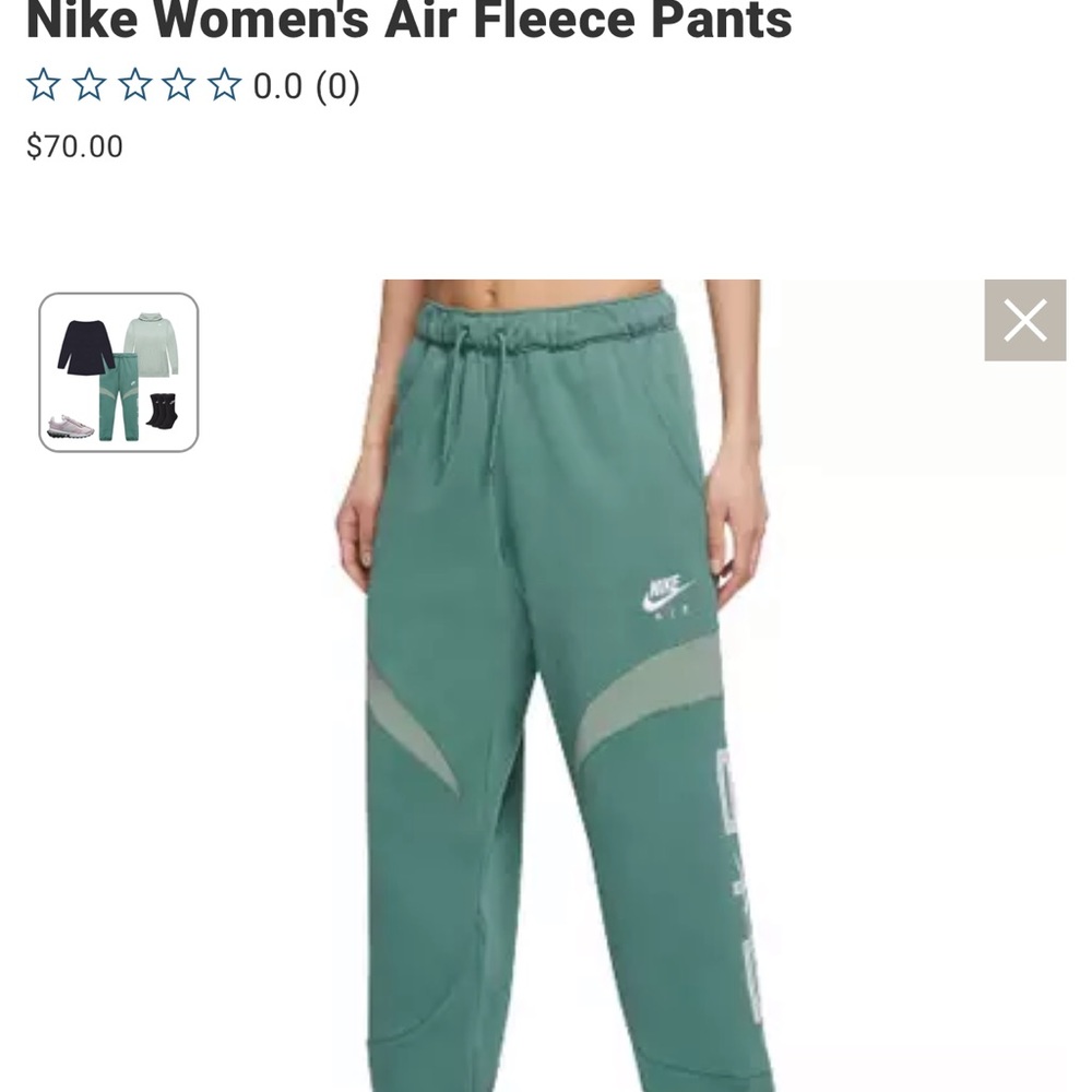 Nike Women's Air Fleece Pants size large green